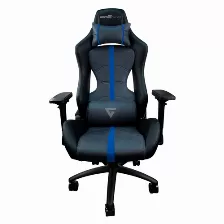 Silla Gamer Game Factor Cgc650 Bl, Descansa Brazos Ajustable, Reclinable, Cojin Lumbar, Azul